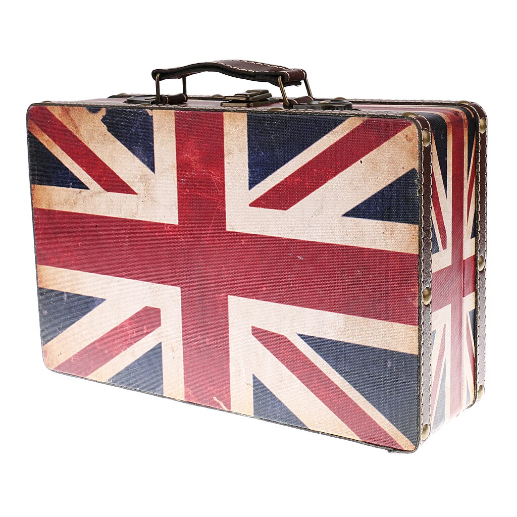 Vintage Houten Koffer Decor Fotografie Props Britse Union Jack Winkel Etalage Bar