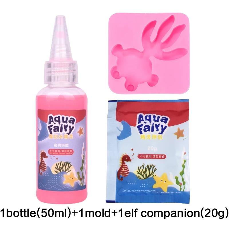 Leuchtende Fee, magische Wasserelfe, leuchtet im Dunkeln, ozeanische Form, Aqua-Fee-Gel-Sets, DIY-Handwerk, Materialien, für Kinder