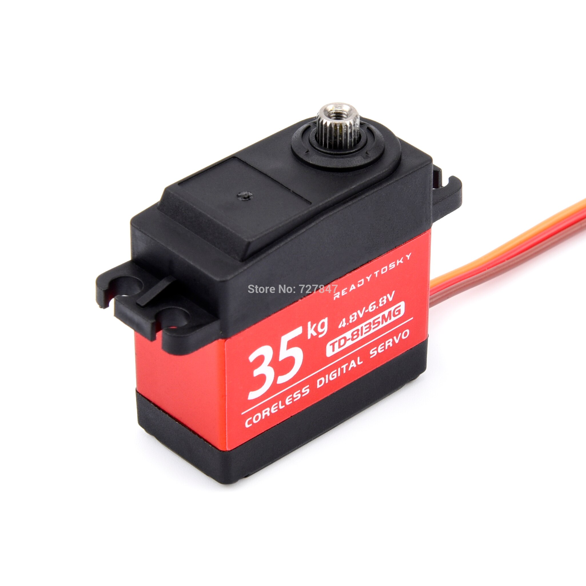 Waterproof 35kg Coreless Servo 180 / 270 Degree Large Torque Digital Aluminium Metal Gears 25T Arm For RC Car