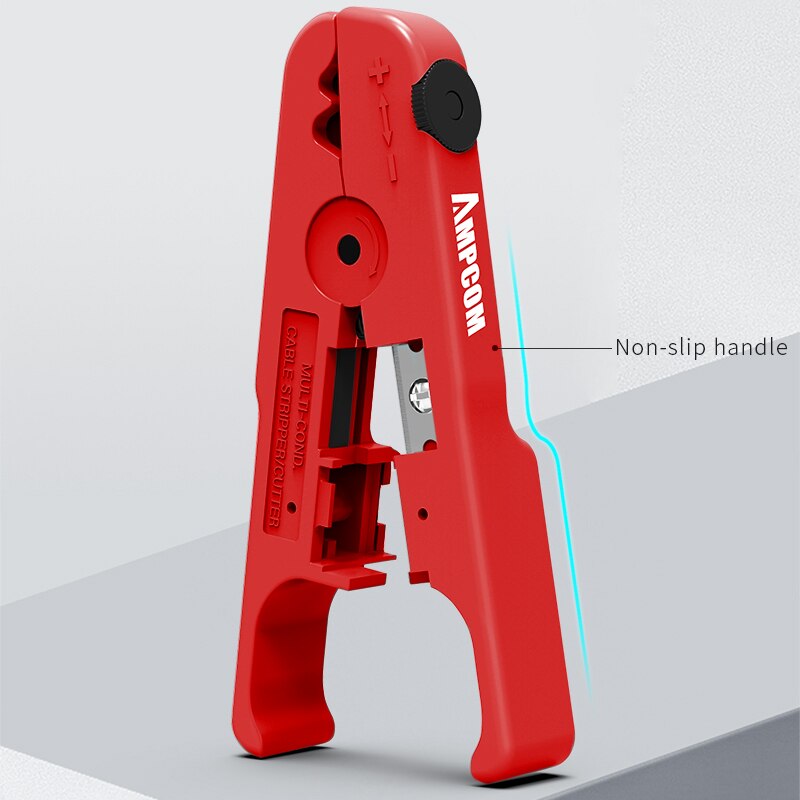 AMPCOM Wire Stripper Ethernet Cable Cutter Round Cable Cutting Tool Lan Cable Stripping Tool for CAT7 CAT6 CAT5E CAT5 Round Wire