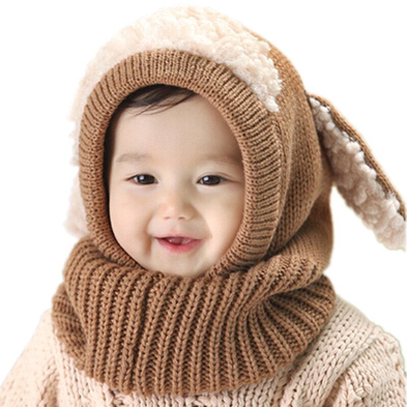 Winter Baby Hat Nek Warmer Joint Kids Kinderen Hond Caps voor Jongens Meisjes Haak Gebreide Beanie Hoeden Baby Peuter Mode