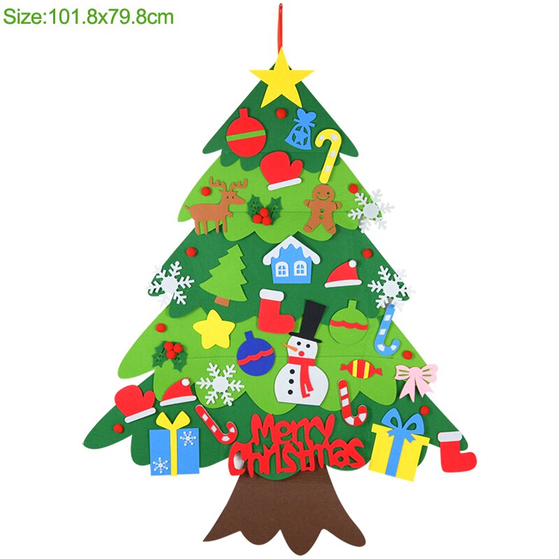 Børn gør-det-selv filt juletræ julepynt til hjemmet navidad år julepynt julemand juletræ: K -32 stk ornamenter