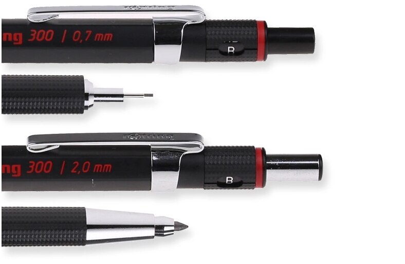 Tyskland rotring 300 mekanisk penna 0.35 0.5 0.7 2.0 mm grafik automatisk penna
