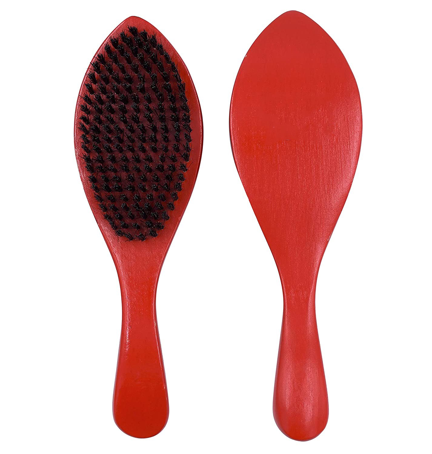 Salon Zwarte Krullen Men&#39;s Boar Harde Zwarte Man 360 Golven Kam Mannen Heren Haar Kit Kapsel Kapper Afro Wave Borstel mahonie Borstels: Red