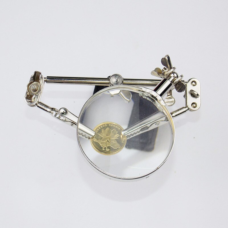 Welding Magnifying Glass 5X lens Auxiliary Clip Desktop Magnifier Third Hand Soldering Repair Tool 360 Degree Rotating