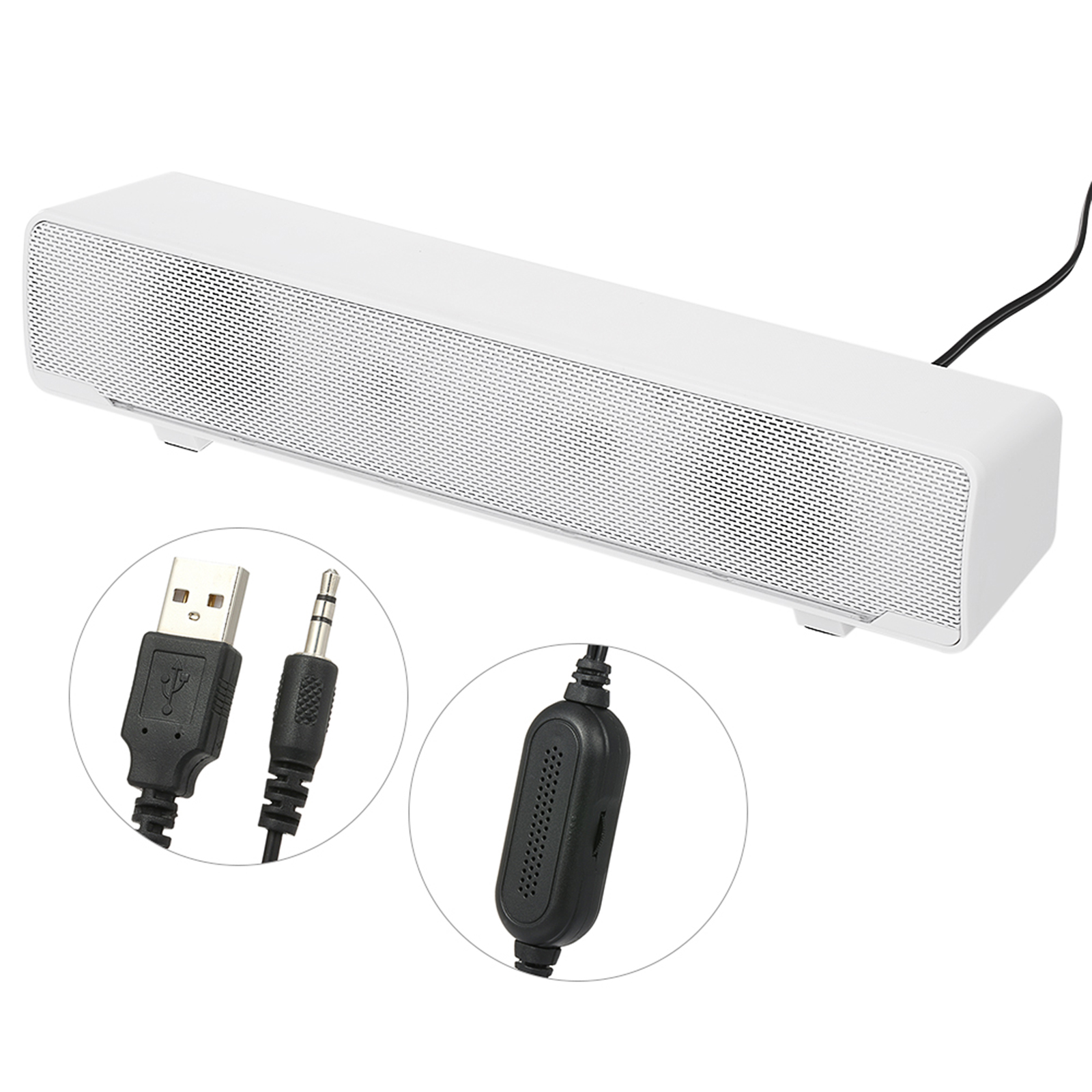 SADA V-196-altavoz con cable USB para ordenador, reproductor de música con Subwoofer estéreo de 3,5mm, caja de sonido envolvente de graves para PC, portátil y tableta,