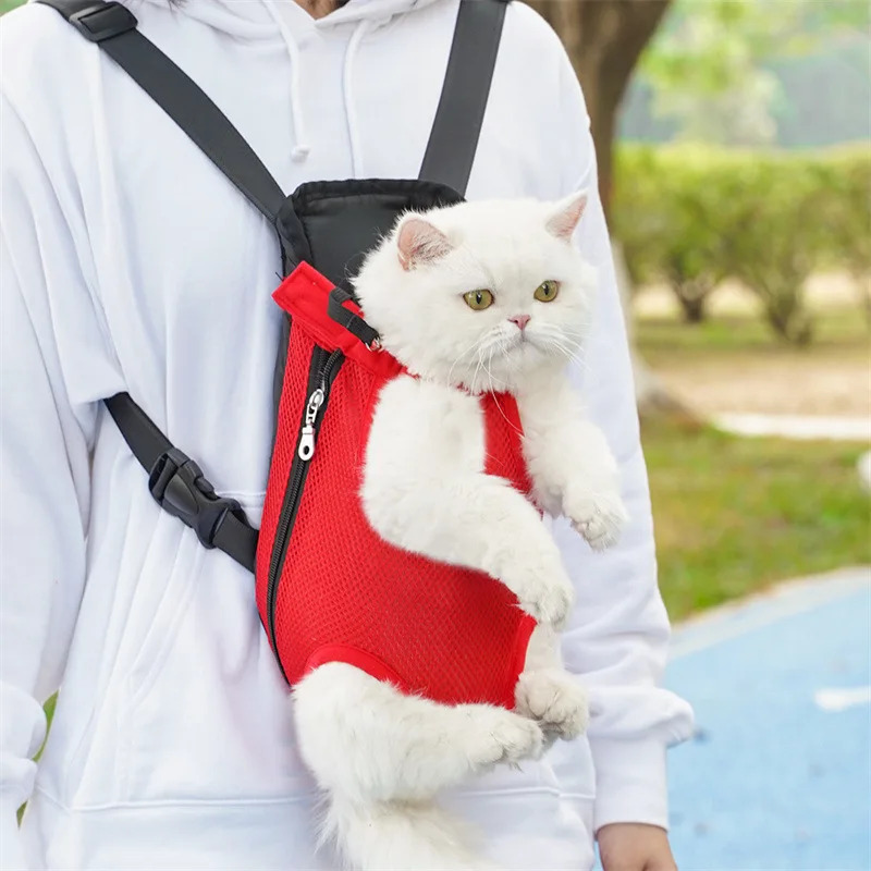 Pet Carrier Backpack Portable Travel Breathable Carrier Bag Pet Double Shoulder Mesh Backpack Adjustable Cat Bag Dog Supplies