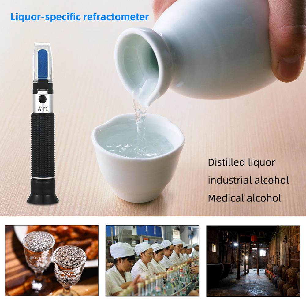 yieryi Portable Refractometer For Liquor Alcohol Content Tester 0-80% V/V ATC Refractometer With The Retail Box
