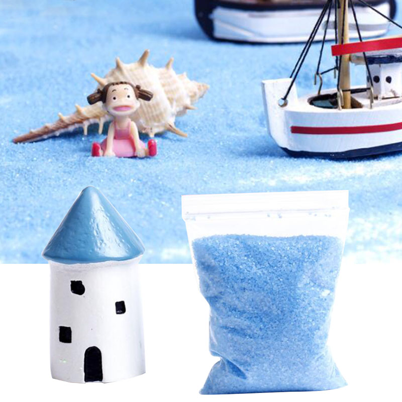 Tuin Blauw Zand Hars Ambachtelijke Mini Landschap Miniatuur Micro Decoratie Ornament