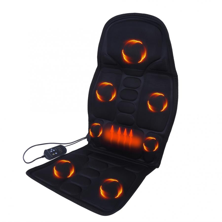 Heated Electric Car Neck Lumbar Full Body Massage Massager Seat Cushion Pad