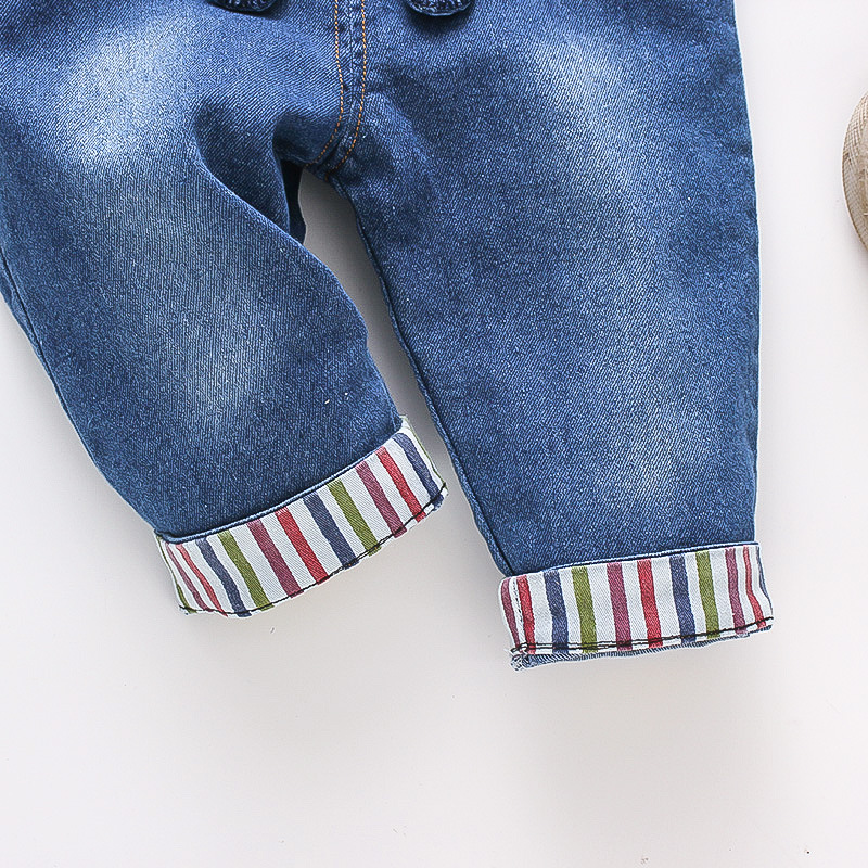 Diimuu Baby Kinderen Jongens Kleding Rompertjes Peuter Kids Overalls Denim Broek Mode Jumpsuits Lange Mouwen Cartoon Broek