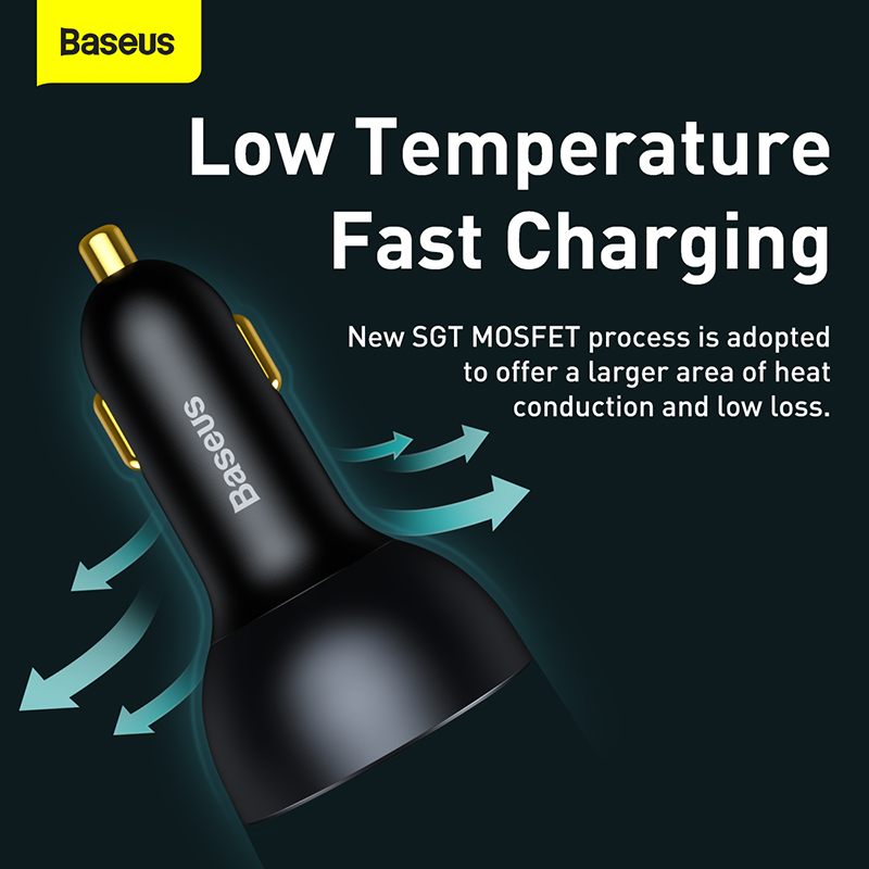Baseus Auto Ladegerät 160W Schnelle Ladung QC 5,0 Auto Telefon Ladegerät Auto Leichter Slot Ladegerät Für iPhone 13 12 Profi Laptops Tabletten
