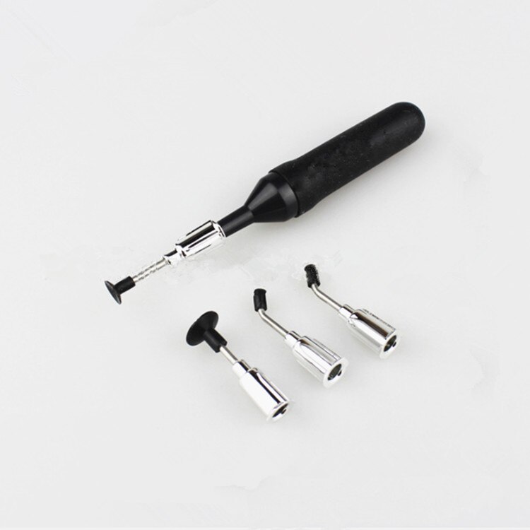 Black Mini Antistatic ESD IC Vacuum Pen With 4 Suction Headers IC SMD Pick Up Vacuum Suction Pen Tools