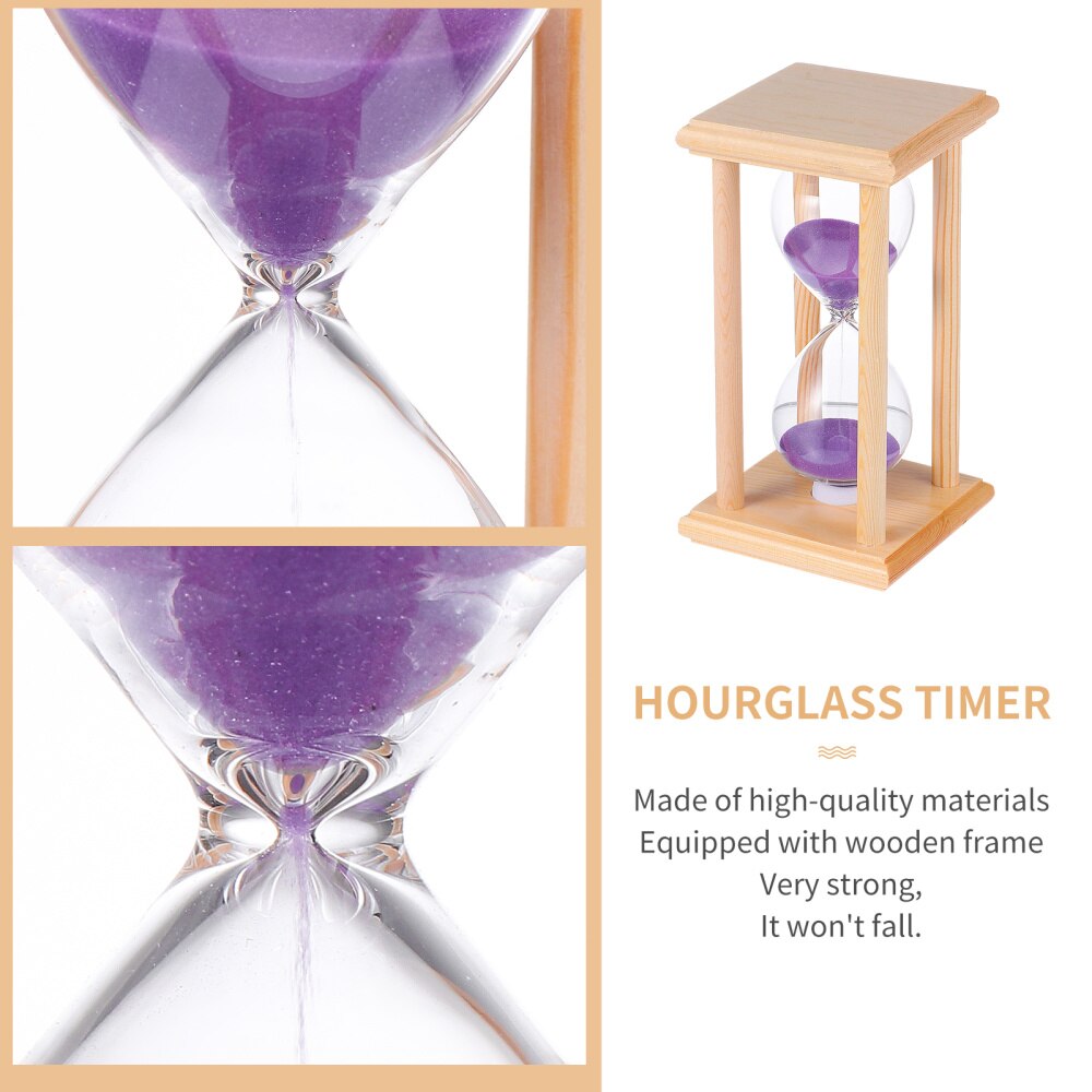 Wooden Frame Hourglass Glass Transparent Glass Sandglass Restaurant Accessories
