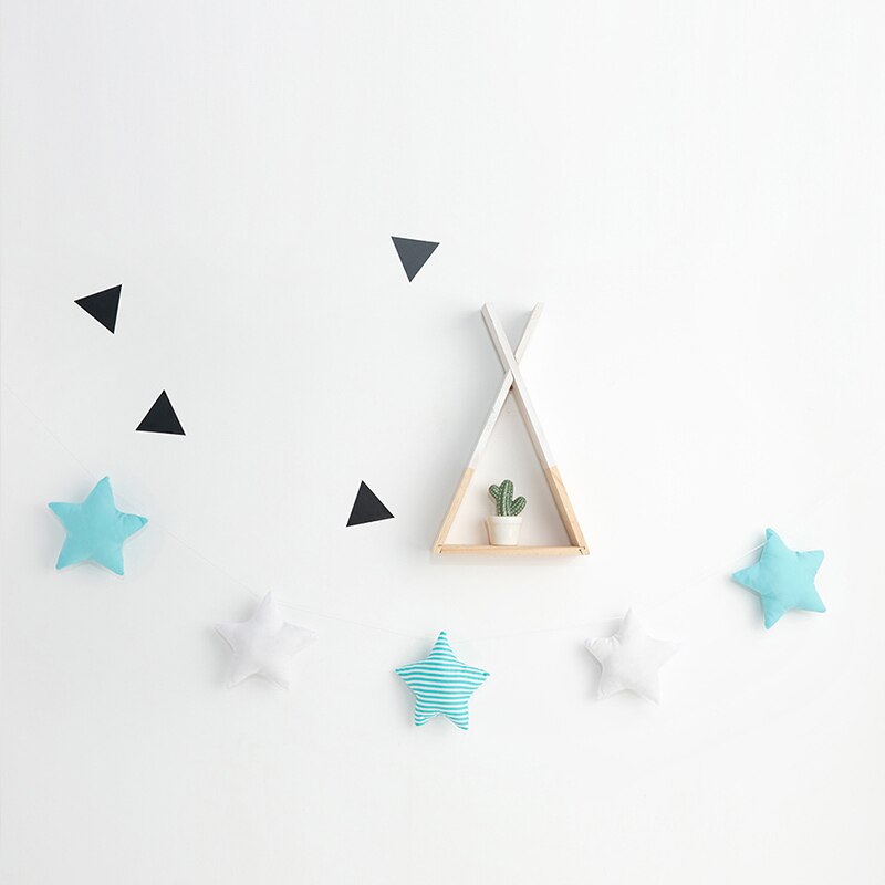 Guirnaldas de estrellas de vivero hechas a mano para niños, decoración de pared de habitación de Navidad para niños, accesorios de fotografía, decoraciones para habitación de bebé: Gris claro