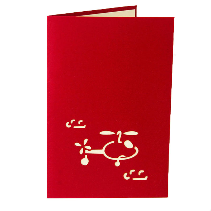 3D Pop Up Greeting Cards Helicopter Happy Birthday Christmas Anniversary Easter -Y102