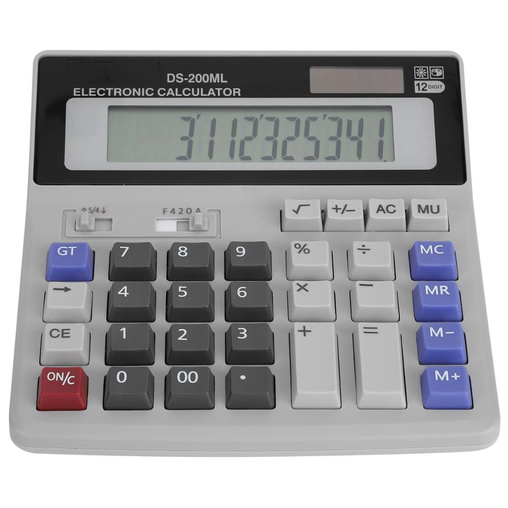 LCD Screen Calculator Solar Powered Calculator LCD Screen Basic Office Standard Function Calculator 12 Digit