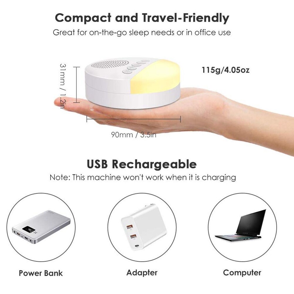 White Noise Machine Rechargeable Timed Shutdown Baby Sleep Sound Machine