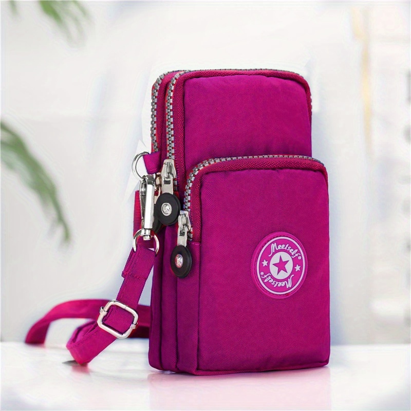Crossbody Verticale Mobiele Telefoon Tas Vrouwen Hangende Arm Ouderen Mobiele Telefoon Tas Nek Doek Tas Draagbaar voor Wandelen Kleine Tas: Rood