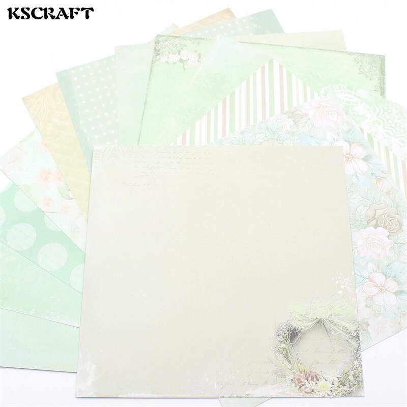 KSCRAFT 12pcs 6" Single-side Printed flowers pattern papercraft art paper handmade scrapbooking kit set book