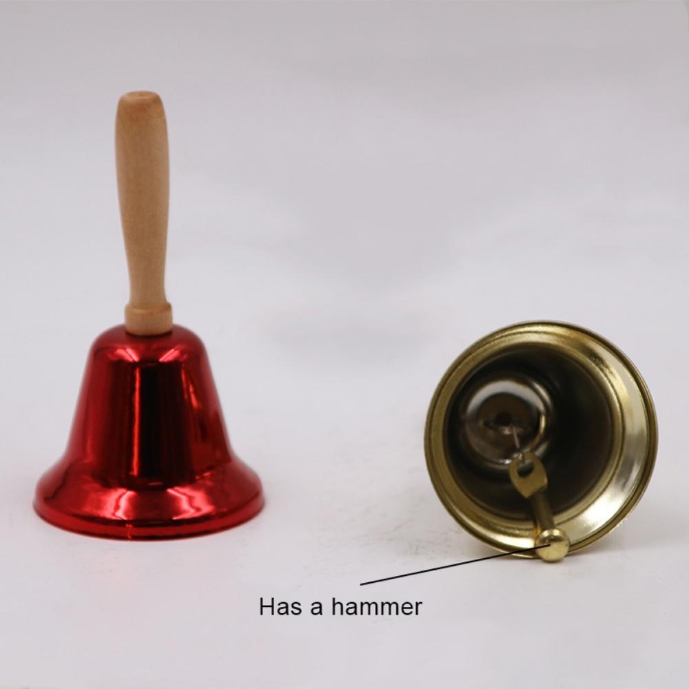 Hand Bell - Hand Bell with Brass Solid Wood Handle, Very Loud Handbell, 9.2cm Large Handbell, Hand Bells for Children and Adults, Used for Weddings, School Classroom, Service and Game