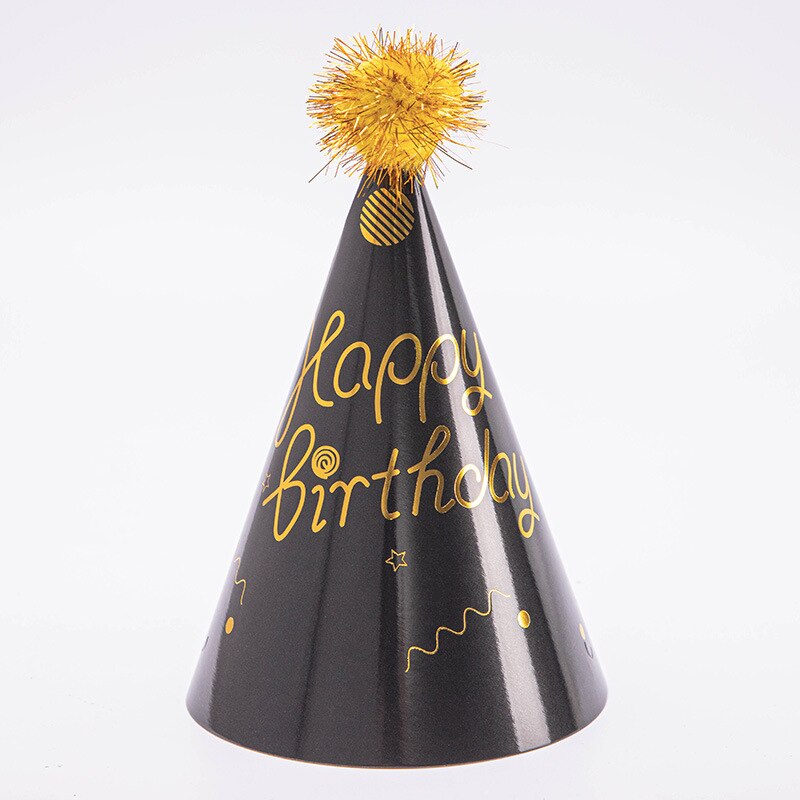 10 stücke Glücklich Geburtstag Hüte Polka Punkt Filz Pompoms Papier Kegel Kappen Baby Dusche Erwachsene freundlicher Geburtstag Party Dekoration Supplie: L-1-36