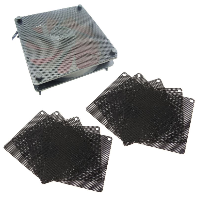 10 Uds., ventilador de PVC de 120MM, filtro antipolvo para PC, estuche a prueba de polvo, cubierta negra de malla para ordenador cortable