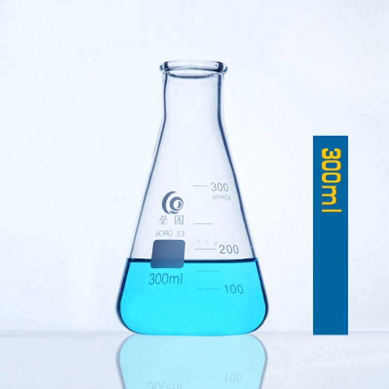 1 set Conical Glass Flask High Borosilicate Glass Erlenmeyer flask triangular Measuring Bottle high temperature resistance Lab