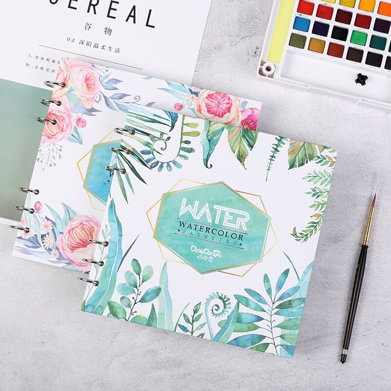 Spiral Notebook for watercolor painting sketchbook 40pages blank paper 300GSM Loose leaf Diary Office School supplies Stationery