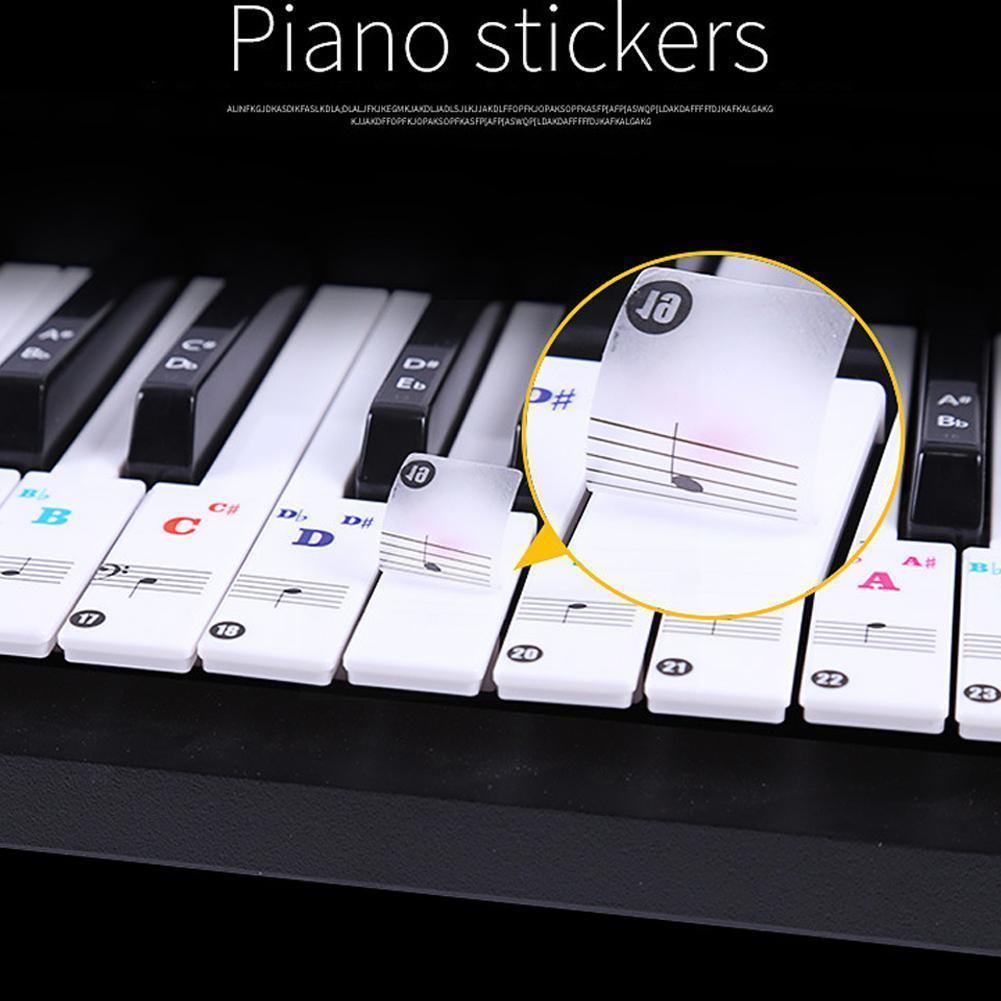 88/61/54/49 Key Color Piano Letter Notes Stickers Keyboard Note Sticker Piano Key Stickers Electronic Stave I2N3