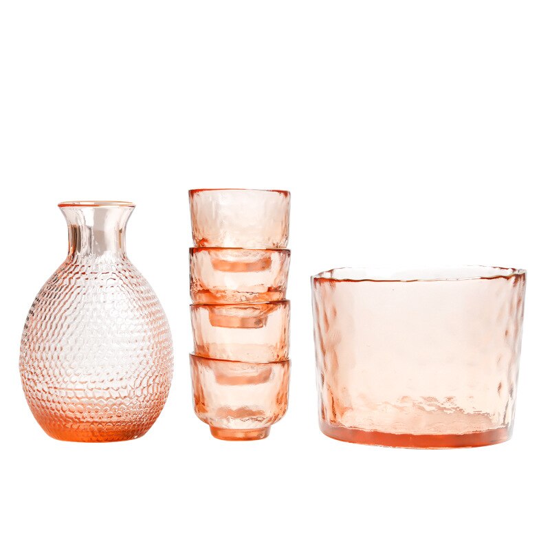 Japansk sake sæt blomme vin kop frugt vin gryde rav hammer mønster glas gryde guldkant glas whisky kop fødselsdag: 1 gryde 4 kop 1 varm