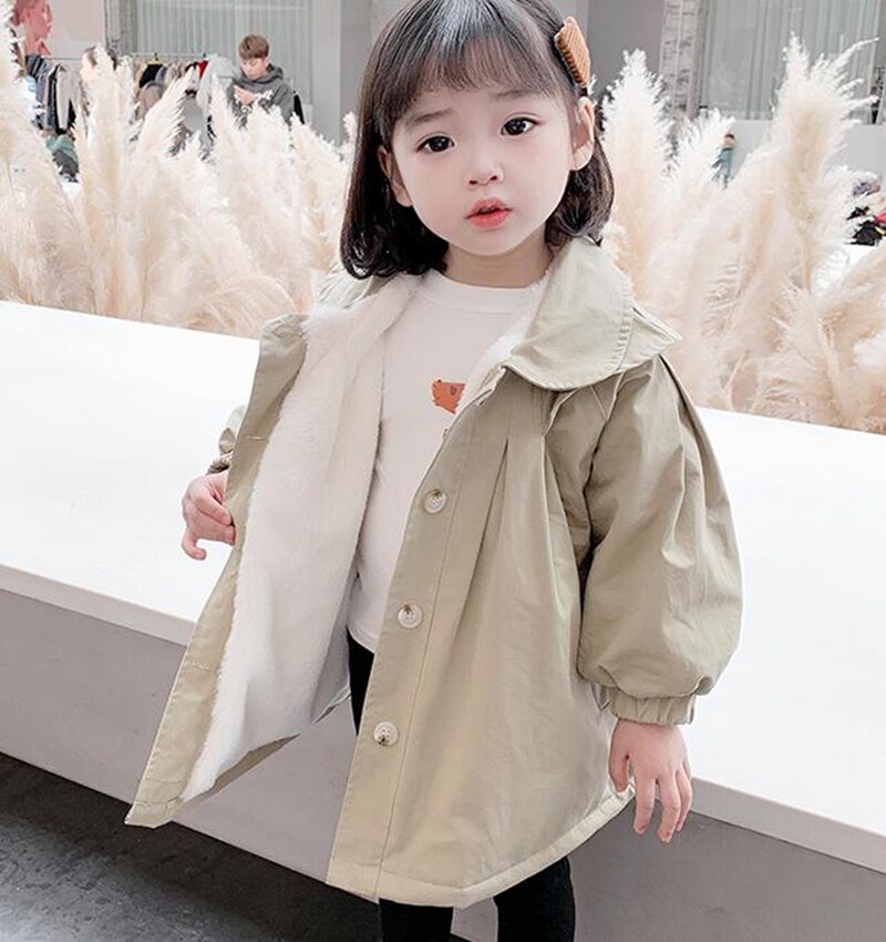 Croal cherie warme kindermeisjes fleece jas parka's voor meisjes winterkleding kinderen fleece prinses bovenkleding kinderen windjack