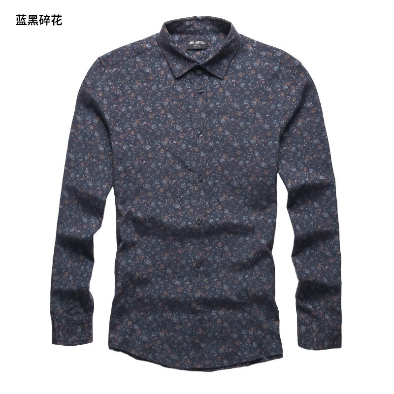 Men's 100% Cotton Autumn Winter Solid Color Business Casual Long Sleeve Classic Shirt