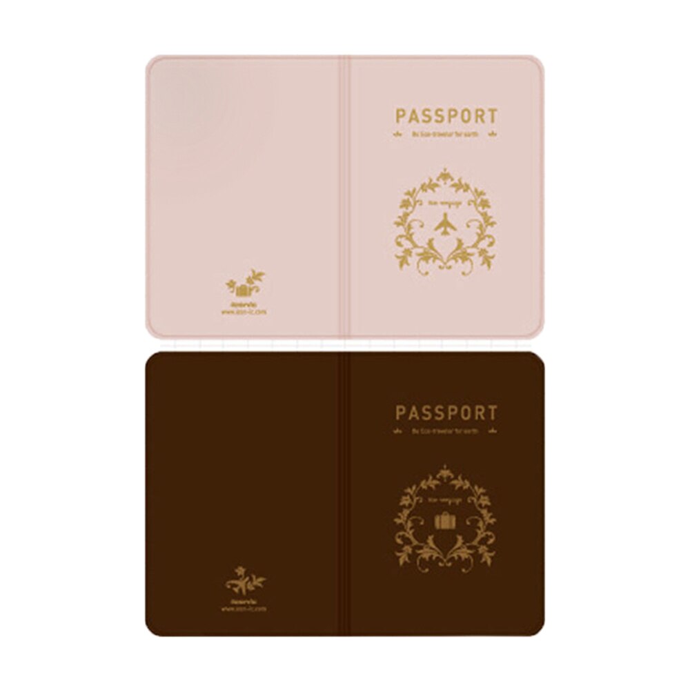 Pink Brown Passport Cover Women Men PVC ID Case Business Credit Card Pouch Protector Holder Pocket Travel Accessories