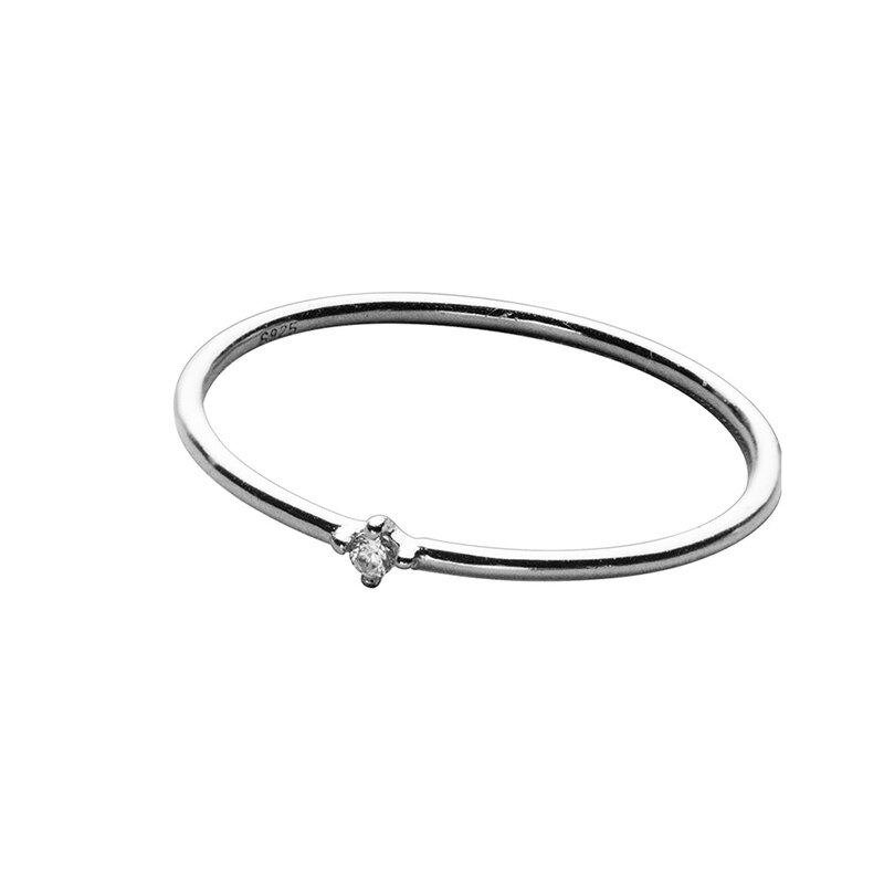 INZATT-anillo redondo de circón minimalista para mujer, Plata de Ley 925% auténtica, joyería fina para de cumpleaños, accesorios: 6.75