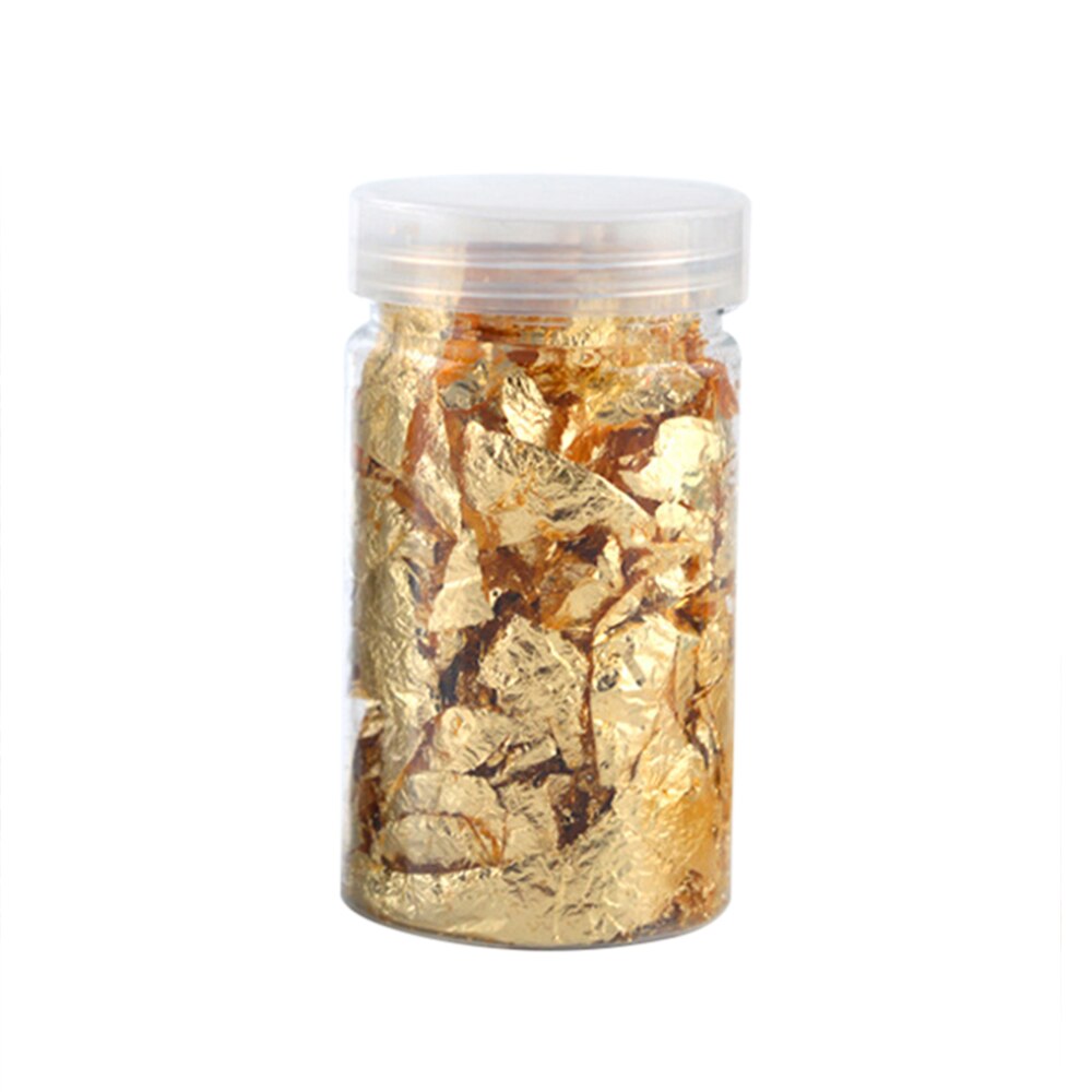 Imitation Gold/Sliver/Copper Foil Art Craft Paper Leaf Leaves Sheets Bulk Foil Paper Leaves For Gilding DIY UV Mold Decor: Gold in bottle