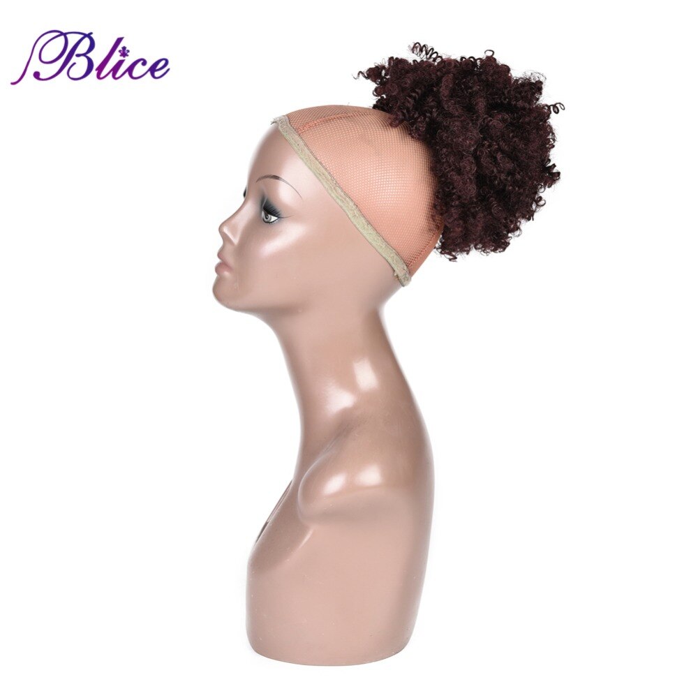 Blice Synthetic Curly Bun Chignon Hair 8inch With Two Plastic Combs Easy To Wear Chignon Bun Updo 99J# All Colors Available