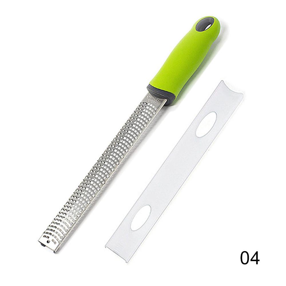 Citrus Lemon Zester Cheese Grater Ginger Potato Garlic Chocolate Zester Plastic Cover Long Ergonomic Handle Cheese Grater: Green