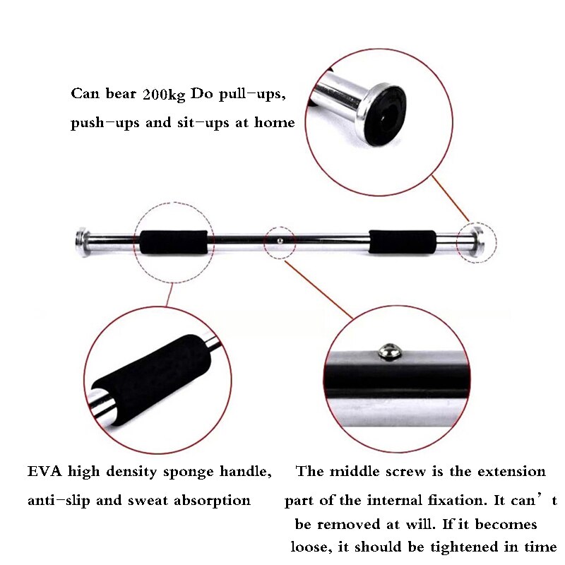 Multifunctional Horizontal Bar For Home 200kg Adjustable Indoor Exercise Pull Up Training Bar Sport Fitness Sit-up Gym Equipment