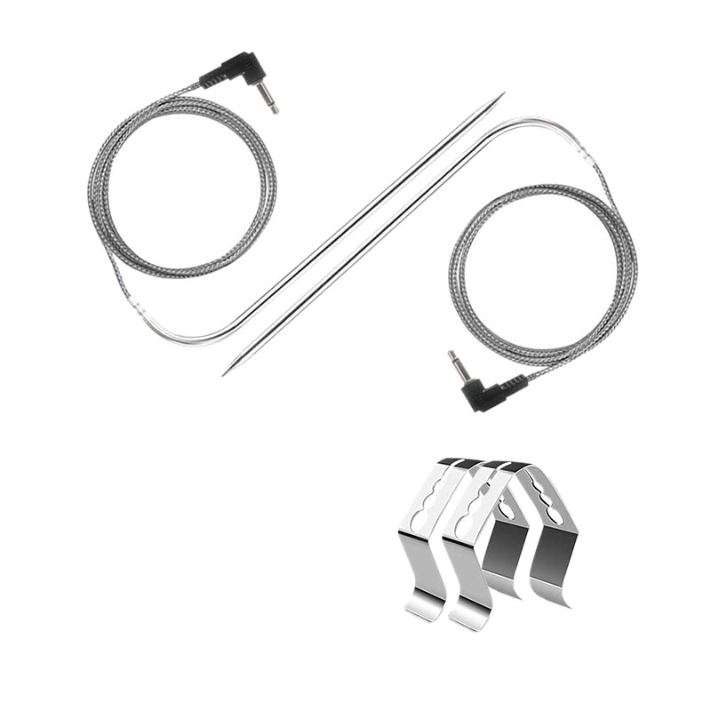 2 Pack Replacement High-Temperature BBQ Waterproof Meat Probe Temperature Probe for Pellet Grills Pellet and Smokers