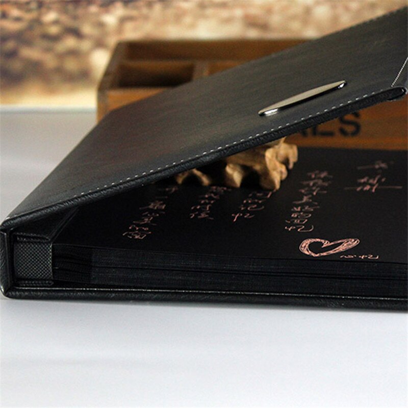 160 pockets PU Leather Photo Album Vintage Carved Handmade DIY Insert Scrapbook Foto Albums Flush Mount Album