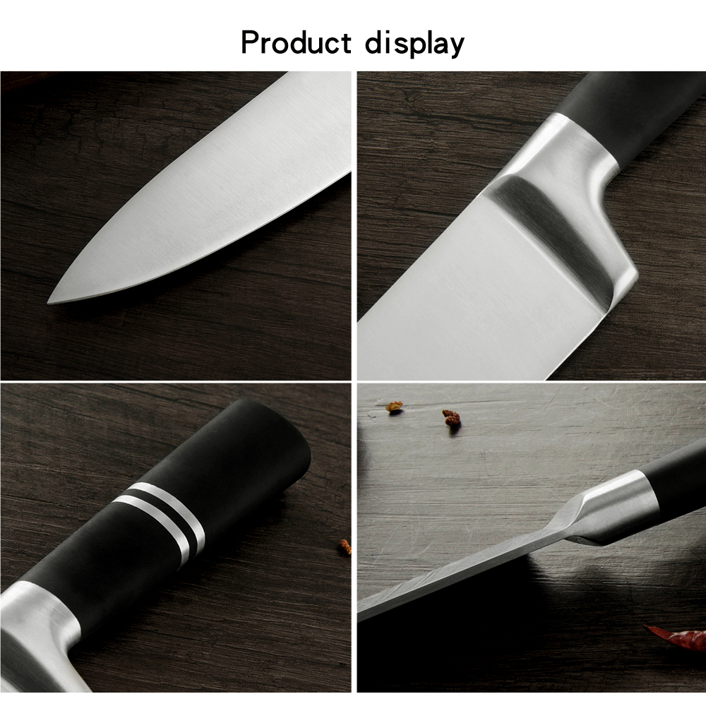 Sowoll Japanese Chef Kitchen Knives Set 8'' Bread Slicing 7'' Santoku 5'' Utility 3.5'' Paring Knfe Sushi Sashimi Accessory