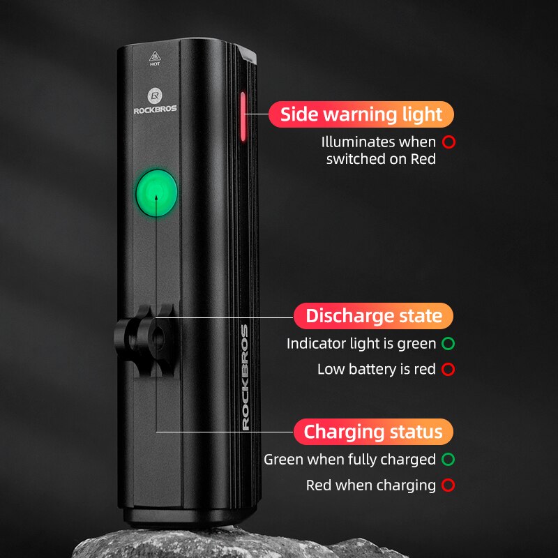 ROCKBROS Bike Front Light IPX6 Waterproof USB Rechargeable Bicycle Light 1000LM Cycling Headlight LED 4800mAh MTB Flashlight