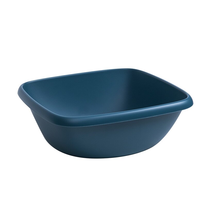 1Pcs Dikke Wastobbe Badkamer Keuken Accessoires Huishoudelijke Plastic Wastafel Draagbare Wassen Groenten Reiniging Bassins Vierkante: Large-Dark blue