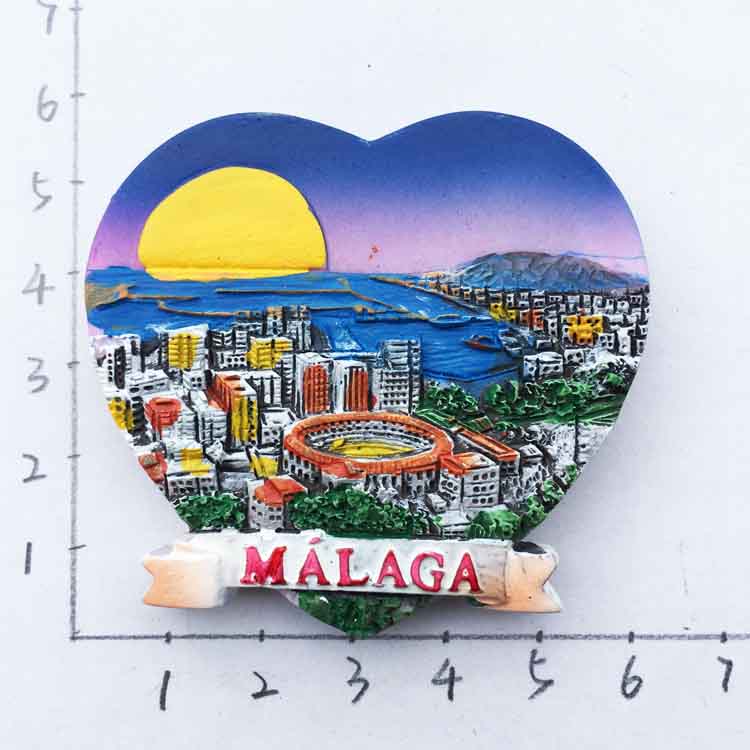 Spanje Zon Coast Marbella Malaga Reizen Souvenir Koelkast Magneten 3D Hars Koelkast Magnetische Sticker Home Decor: WHITE
