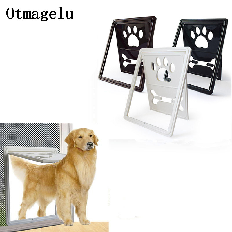 Porta de plástico para gato de estimação, cerca controlável, fechamento, porta de animais, cachorro, gato, tela, aba de segurança, acesso gratuito para casa