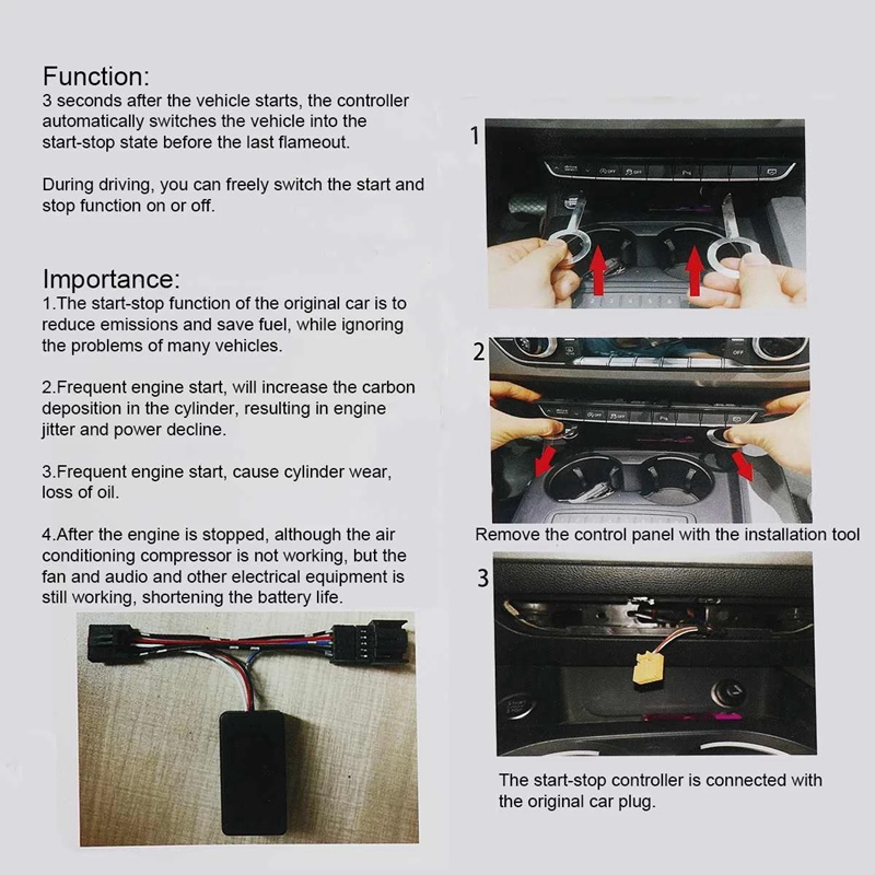 For- A4 5/S4 5/RS4 5(B9) Automatic Stop Start Engine System Eliminator Control Sensor Plug Stop Canceller