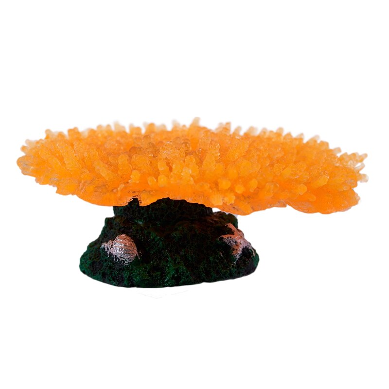 Aquarium Tank Orange Silicone Artificial Sea Anemone Coral Ornament 2 inch