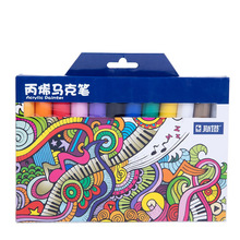 12/24 Kleuren Creatieve Acryl Marker Pen, Markeerstift Waterdichte Hand DIY Schilderen Marker Pen voor Art Schoolbenodigdheden