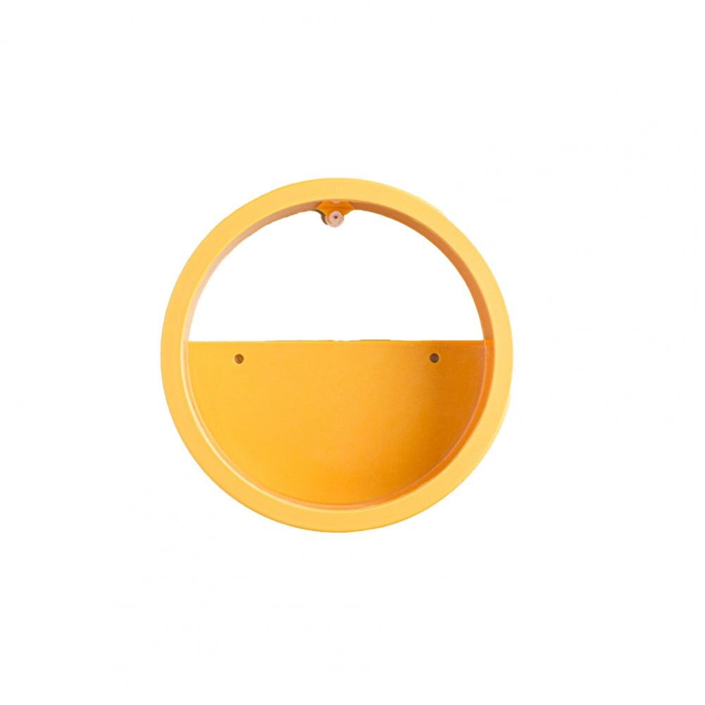 Vase mural rond en fer, pour la maison, salon, Restaurant, panier suspendu, Pot de fleur, décor mural, jardinières de plantes succulentes, Vases en verre d'art: YELLOW / M